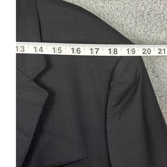 Theory Mens Suit Jacket Blazer Black Gray Micro Pinstripe Wool Blend Size 44R - Picture 5 of 9